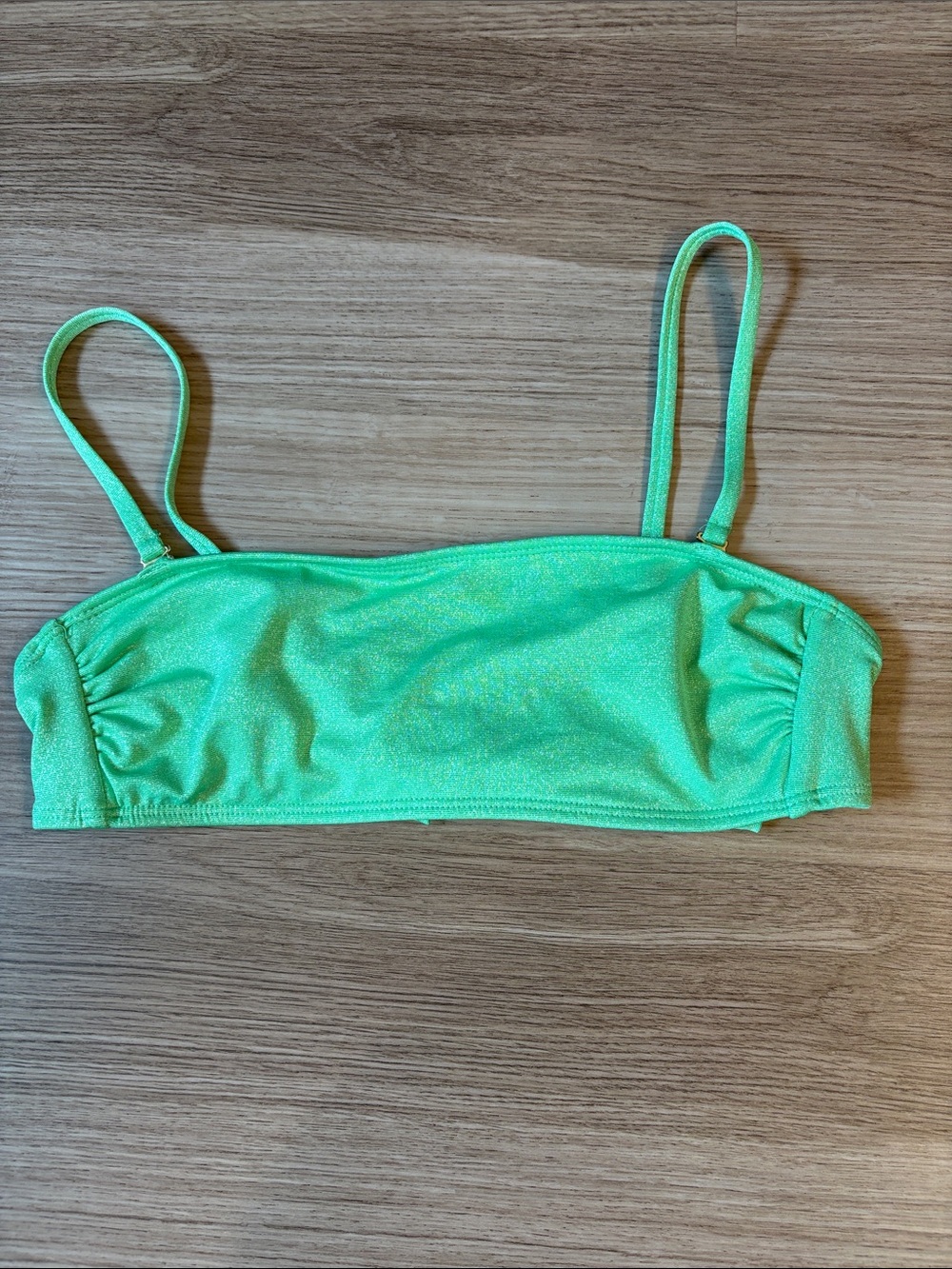 California Waves Mint Green Shimmer Bikini Top